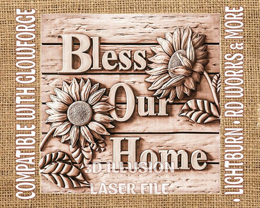 HOUSE SIGN 3d illusion & laser-ready files 3DWave.us